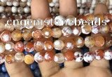 CAA2982 15 inches 8mm faceted round fire crackle agate beads wholesale