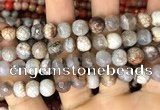 CAA2988 15 inches 8mm faceted round fire crackle agate beads wholesale