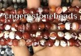 CAA2990 15 inches 8mm faceted round fire crackle agate beads wholesale