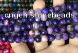 CAA2996 15 inches 8mm faceted round fire crackle agate beads wholesale