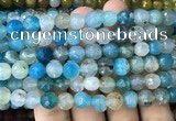 CAA3005 15 inches 8mm faceted round fire crackle agate beads wholesale