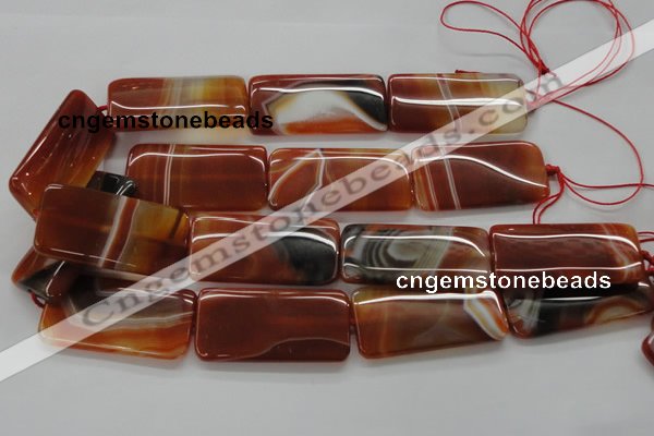 CAA301 15.5 inches 25*50mm rectangle red line agate gemstone beads