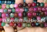 CAA3010 15 inches 8mm faceted round fire crackle agate beads wholesale