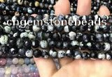 CAA3013 15 inches 8mm faceted round fire crackle agate beads wholesale