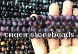 CAA3015 15 inches 8mm faceted round fire crackle agate beads wholesale