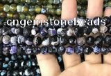 CAA3016 15 inches 8mm faceted round fire crackle agate beads wholesale