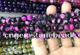 CAA3017 15 inches 8mm faceted round fire crackle agate beads wholesale