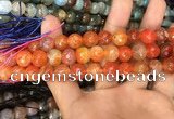 CAA3042 15 inches 10mm faceted round fire crackle agate beads wholesale