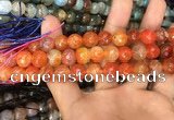 CAA3042 15 inches 10mm faceted round fire crackle agate beads wholesale