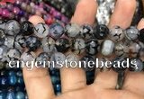 CAA3049 15 inches 10mm faceted round fire crackle agate beads wholesale