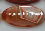 CAA305 15.5 inches 32*52mm faceted oval red line agate beads