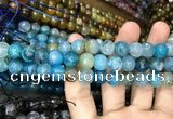 CAA3052 15 inches 10mm faceted round fire crackle agate beads wholesale