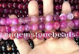 CAA3057 15 inches 10mm faceted round fire crackle agate beads wholesale