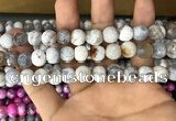 CAA3059 15 inches 10mm faceted round fire crackle agate beads wholesale