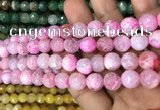 CAA3068 15 inches 10mm faceted round fire crackle agate beads wholesale