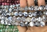 CAA3071 15 inches 10mm faceted round fire crackle agate beads wholesale