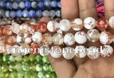 CAA3073 15 inches 10mm faceted round fire crackle agate beads wholesale