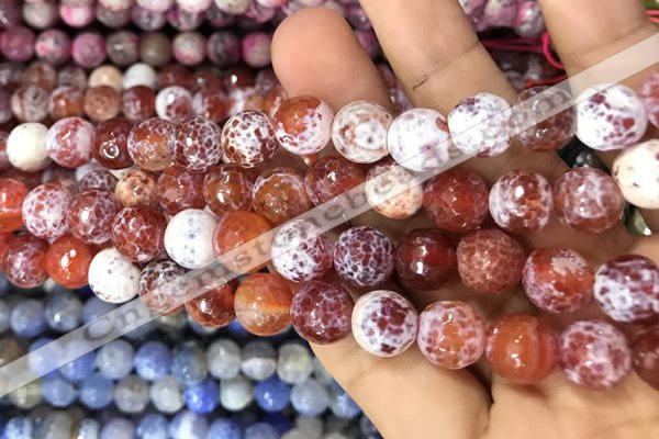 CAA3074 15 inches 10mm faceted round fire crackle agate beads wholesale