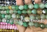 CAA3077 15 inches 10mm faceted round fire crackle agate beads wholesale