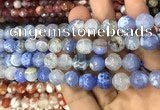 CAA3078 15 inches 10mm faceted round fire crackle agate beads wholesale