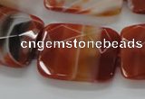 CAA308 15.5 inches 22*30mm faceted rectangle red line agate beads