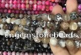 CAA3083 15 inches 10mm faceted round fire crackle agate beads wholesale