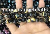 CAA3089 15 inches 10mm faceted round fire crackle agate beads wholesale