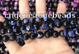 CAA3092 15 inches 10mm faceted round fire crackle agate beads wholesale