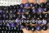 CAA3095 15 inches 10mm faceted round fire crackle agate beads wholesale