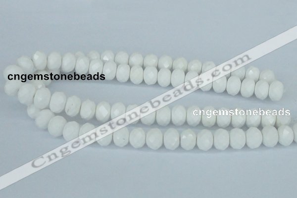 CAA31 15.5 inches 10*14mm rondelle white agate gemstone beads