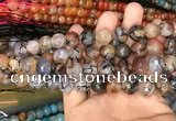 CAA3130 15 inches 12mm faceted round fire crackle agate beads wholesale