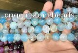 CAA3131 15 inches 12mm faceted round fire crackle agate beads wholesale