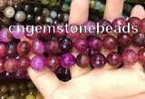 CAA3137 15 inches 12mm faceted round fire crackle agate beads wholesale