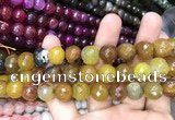 CAA3138 15 inches 12mm faceted round fire crackle agate beads wholesale