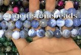 CAA3145 15 inches 12mm faceted round fire crackle agate beads wholesale