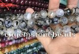 CAA3151 15 inches 12mm faceted round fire crackle agate beads wholesale