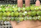 CAA3154 15 inches 12mm faceted round fire crackle agate beads wholesale