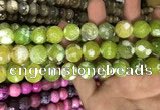 CAA3182 15 inches 14mm faceted round fire crackle agate beads wholesale