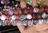 CAA3187 15 inches 14mm faceted round fire crackle agate beads wholesale