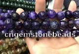 CAA3202 15 inches 14mm faceted round fire crackle agate beads wholesale