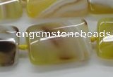 CAA322 15.5 inches 22*32mm rectangle yellow line agate beads