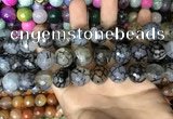CAA3230 15 inches 16mm faceted round fire crackle agate beads wholesale