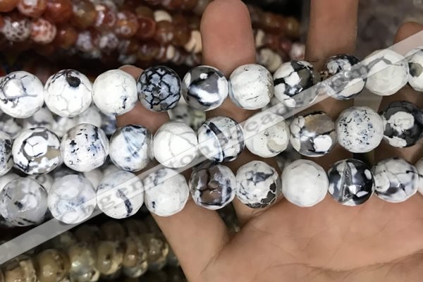 CAA3231 15 inches 16mm faceted round fire crackle agate beads wholesale