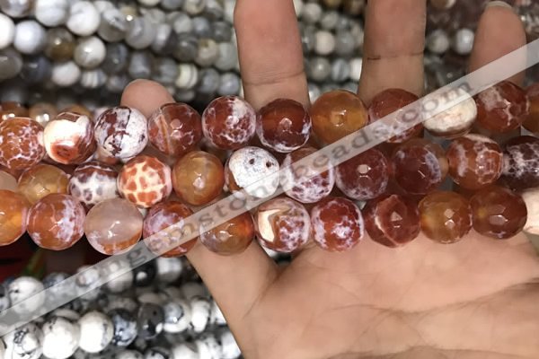 CAA3233 15 inches 16mm faceted round fire crackle agate beads wholesale