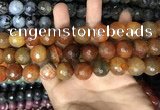 CAA3238 15 inches 16mm faceted round fire crackle agate beads wholesale