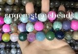 CAA3240 15 inches 16mm faceted round fire crackle agate beads wholesale