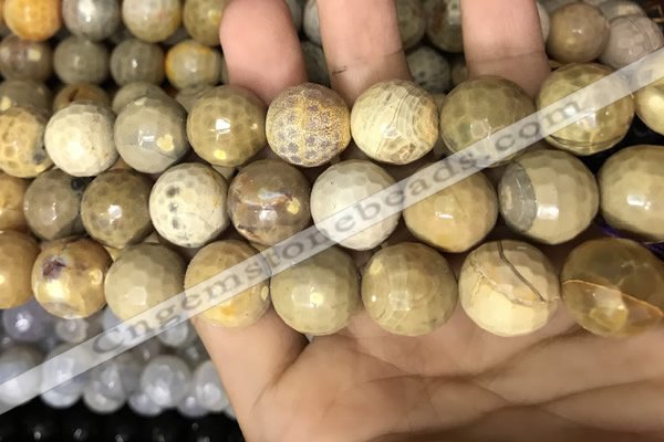 CAA3243 15 inches 16mm faceted round fire crackle agate beads wholesale