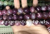 CAA3244 15 inches 16mm faceted round fire crackle agate beads wholesale