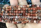 CAA3253 15 inches 4mm faceted round line agate beads wholesale