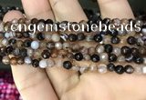 CAA3256 15 inches 4mm faceted round line agate beads wholesale